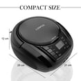 thumbnail image 4 of LONPOO Portable CD Player Boombox Classic Stereo Sound System Outdoor Speaker with FM Home Audio Radio, Bluetooth, Aux-in, USB Playback, Black, 4 of 5