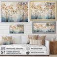 thumbnail image 4 of Designart "Harmonious Gold And Blue Trees II" Landscape Trees Floater Framed Canvas Art Print, 4 of 5