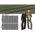 thumbnail image 7 of MOYIKO Two Piece Sets for Women Fall Travel Vacation Outfits Pleated Long Sleeve Lounge Sets Wide Leg Pants, 7 of 7