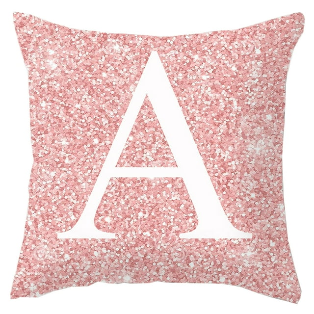 Letter Throw Pillow Cover Decorative Alphabet Pillow Case Cushion Cover for Home