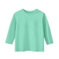 thumbnail image 3 of Gubotare Girls Long Sleeve Tshirt Kids Girls T Shirts Casual Raglan Long Sleeve Tee Crewneck Color Block Cute Fall Blouses Tops Size 7-8 (Light Green,7-8 Years), 3 of 4