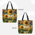 thumbnail image 2 of Pofeuu Artistic Oil Painting Sunflower Print Tote Bag for Women,Hobo HandBags with Zipper,Large Capacity Casual Shoulder Handbags with Inner Pockets, 2 of 7