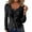 Black, variant on Women's Slim V-Neck Knit Sweater With Button - Fall Winter Drop Shoulder Long Sleeve Solid Color Comfort Pullover Top For St Patricks Day,Size:S