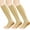 Brown Skin, variant on 3 Pairs Medical Compression Socks with Zipper, Knee High 15-20 mmHg Compression Socks for Women Men, Open Toe Support Socks for Varicose Veins, Edema, Recovery, Nurse
