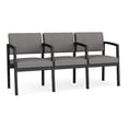 thumbnail image 1 of Chaise d'Attente de Réception Lenox en Acier à 3 Places / Acier Noir / Gris Pâle, 1 of 5