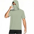 thumbnail image 5 of Fanxing Big and Tall Cooling Sun Shirts for Men with Hood Short Sleeve Lightweight Tees with Masks Fishing Hoodie Green,XXXXXL, 5 of 9