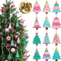 Christmas Tree Ornament, Festive Hanging Decor for Xmas Decoration, Tree Shaped, 36 Pcs