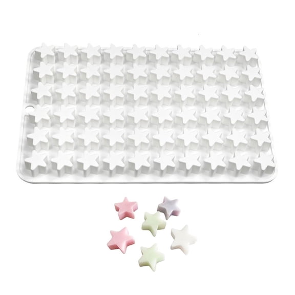 Milue 60-Cavity Star Shape Silicone Mold Fondant Mold DIY Cake Resin Ornaments Mold