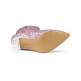 thumbnail image 5 of BLISSFUL STEP Women's Clear Block Heel Ankle Booties Pointed Toe Party Shoes Pink 9, 5 of 8