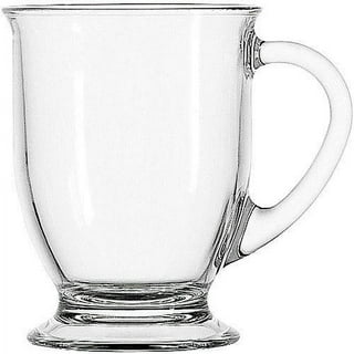 Amici Home Tazotta Coffee Mug, Tempered Clear Italian Glassware, Dishwasher  and Microwave Safe, 22 Ounce Capacity, Set of 4