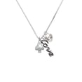 thumbnail image 2 of Delight Jewelry Silvertone 3-D Mushroom with Clear Crystals - Love and Lock Charm Necklace, 18"+1", 2 of 4