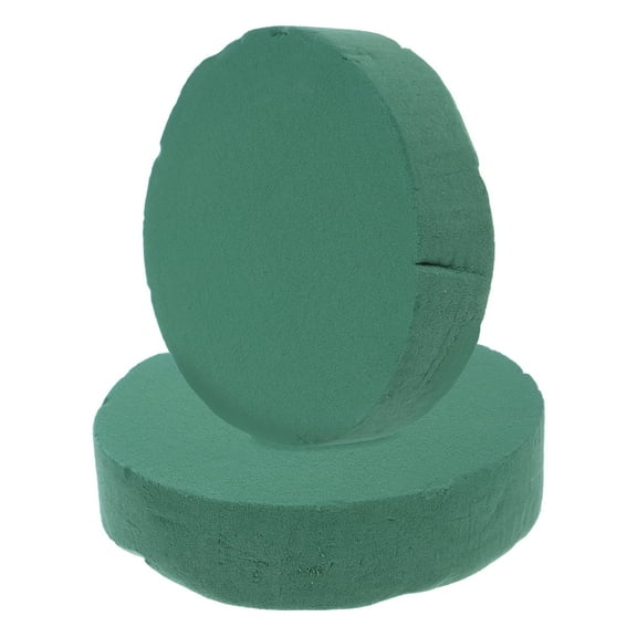 CATIEBYE 2 Pieces Green Round Floral Foam for Flower Arrangements, Flower Craft Supplies Floral Design