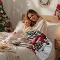 thumbnail image 4 of Christmas Tree Truck Flannel Blanket for Bed,Travel and Camping, Winter Candle Snowflakes Brown Wood Super Soft Cozy Blanket for All Seasons 50"x60", 4 of 9