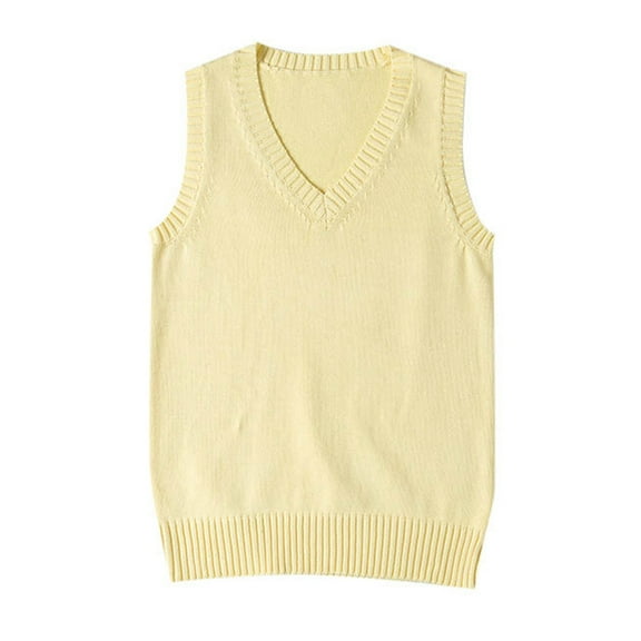 Women's Sweater Vest Style School Vintage Knitted Sleeveless Top Ideal Casual Wear School Days Tops