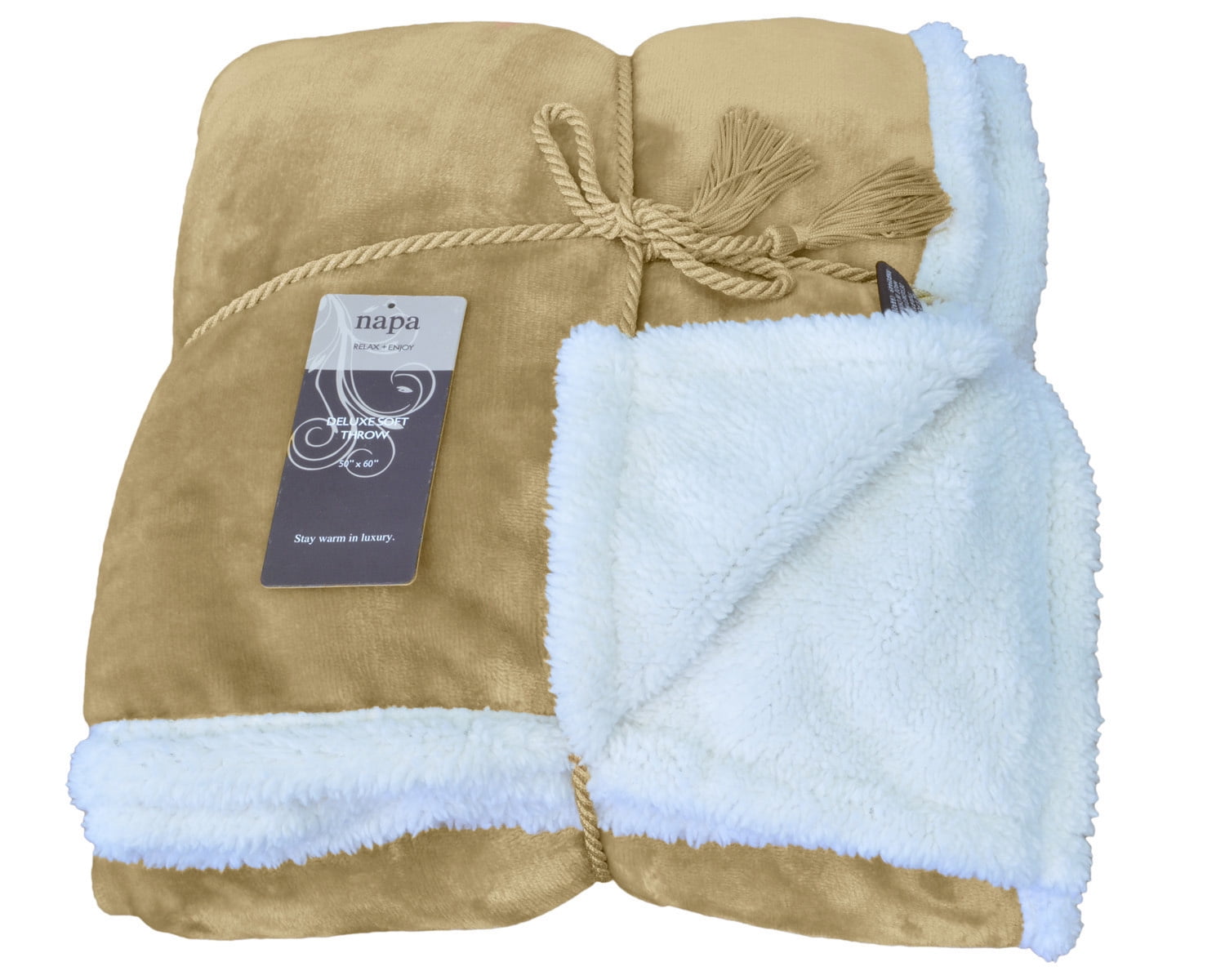 Napa Super Soft Micro Mink Fleece Sherpa Bed Throw TV Blanket 50" x 60