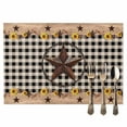 thumbnail image 2 of Farmhouse Barn Star Placemats Set of 8, Vintage Wood Texture Sunflower Table Mats Washable Heat-Resistant Non-Slip Place Mats for Kitchen Dinner Table Indoor Outdoor Decor,13x19 Inch Brown, 2 of 9