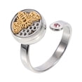 thumbnail image 3 of MasteelfCA Stainless Steel 14k Gold Hollow Essential Oil Open Rings Adjustable Open Rings, 3 of 7