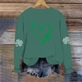 thumbnail image 6 of LEKWK St Patricks Day Tshirt Women Regular Fit Crew Neck Sweatshirts Long Sleeve Tops Sparkly Shamrock Beer Glass Graphic Party Wear, 6 of 6
