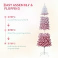 thumbnail image 5 of COZONY 6FT Pink Prelit Snow Flocked Pencil Christmas Tree w/ Foldable Base for Holiday Decoration, 5 of 8