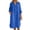 Blue, variant on BUWTTER Spring Dresses for Women Casual Summer Linen Shirt Long Sleeve Open Front Tunic Cover Up Loose Fit Maxi with Pockets Black Dress L