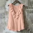 thumbnail image 3 of cocolona Summer Tank Tops for Women Ruffle V Neck Sleeveless Shirts Trendy Casual Solid Color Blouses, 3 of 5