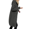 thumbnail image 3 of cocolona Womens Hoodie Sweatshirt Coat Fall Winter Full Zip Long Jacket Fashion Casual Oversized Outwear with Pockets,, 3 of 7