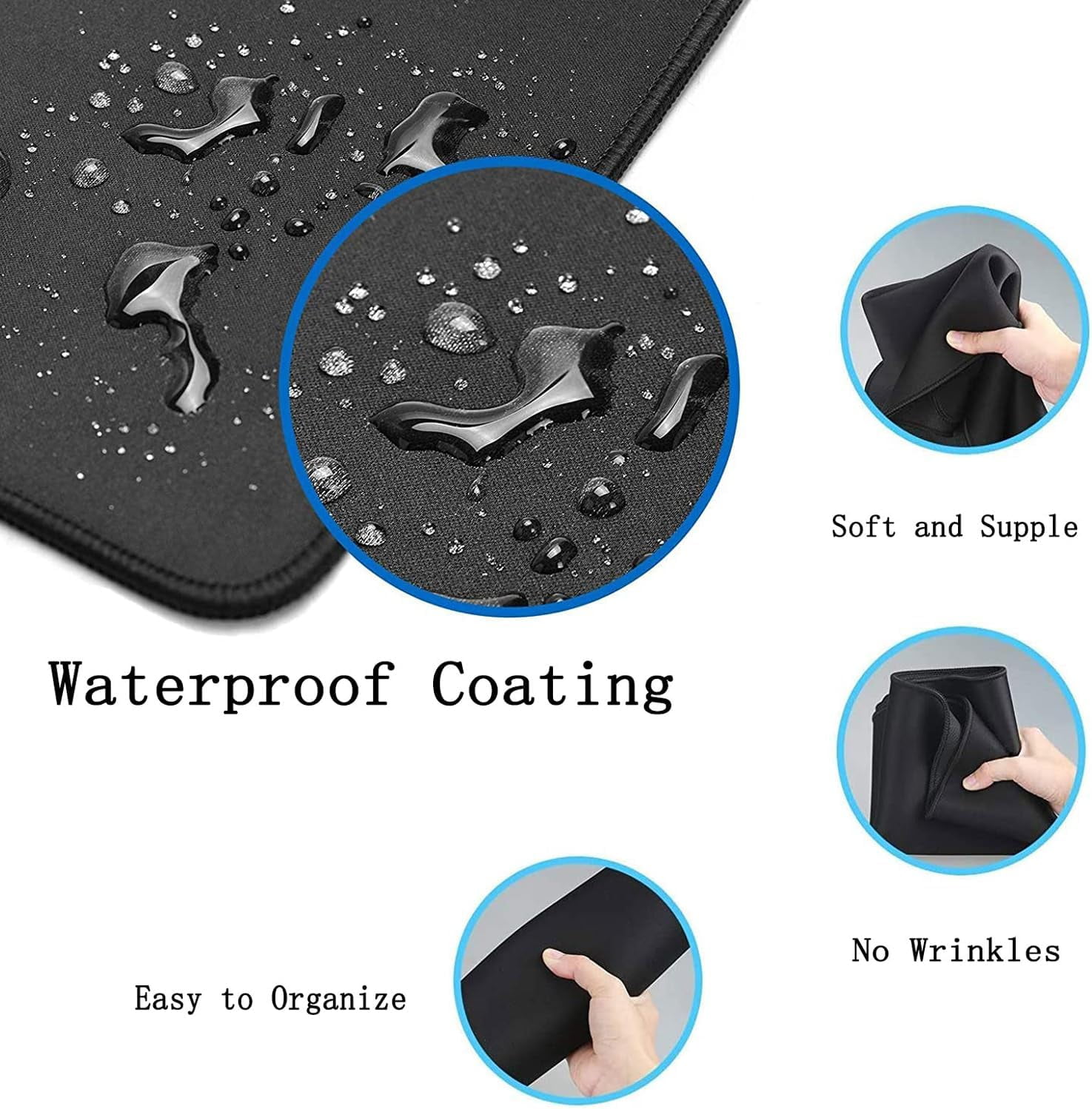 XXL Extended Black Cartoon Cat Mouse Pad Beige Large Minimalist Mousepad Anime Kawaii Big Office Gaming Desk Pads Laptop Keyboard Non-Slip Rubber Mouse Mat(Size:35.4x15.7in)