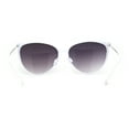 thumbnail image 3 of Womens Classic Metal Rim Large Cat Eye Fashion Sunglasses White Smoke, 3 of 4