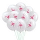thumbnail image 1 of KAKOWELY Juego de 10 globos de flamenco de 12 pulgadas con estampado hawaiano de verano, globos de látex con cinta rosa para decoración de fiestas de cumpleaños y bodas., 1 of 5