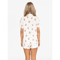 thumbnail image 6 of FEORJGP Women's 2 Piece Lounge Set Ladies Cute Casual Pajamas Short Sleeve Shirt Lapel Button T-shirt Tops Floral/Bear/Strawberry Print Shorts Sleepwear Sets, 6 of 7