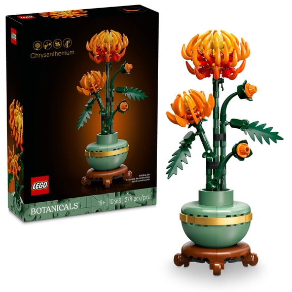 LEGO Icons Chrysanthemum Building Set - Artificial Flowers for Dinner Table Centerpieces & Home Decor, Adults Ages 18 - Birthday Gift Idea - 10368