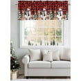 thumbnail image 5 of Christmas Snowman Valances for Windows Snowflake Squirrel Cat Xmas Tree Plaid Rod Pocket Curtains Valance Short Window Treatment Drapes for Living Room, Bedroom Bathroom 60"&nbsp;W x 14" L, 5 of 5