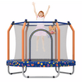 thumbnail image 2 of Mini Trampoline for Kids with Safety Enclosure Net, 55" Toddler Trampoline with No-Gap Safe Design, Segmart Recreational Trampolines for Birthday Gifts, Rebounder Trampoline with Ocean Balls, 2 of 6
