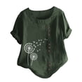 thumbnail image 5 of Azrian Plus Size Tops for Womens,Pullover Shirt Autumn Winter Women's Summer Casual Round Neck Short Sleeve Printed Loose Shirt Cheap on, 5 of 6