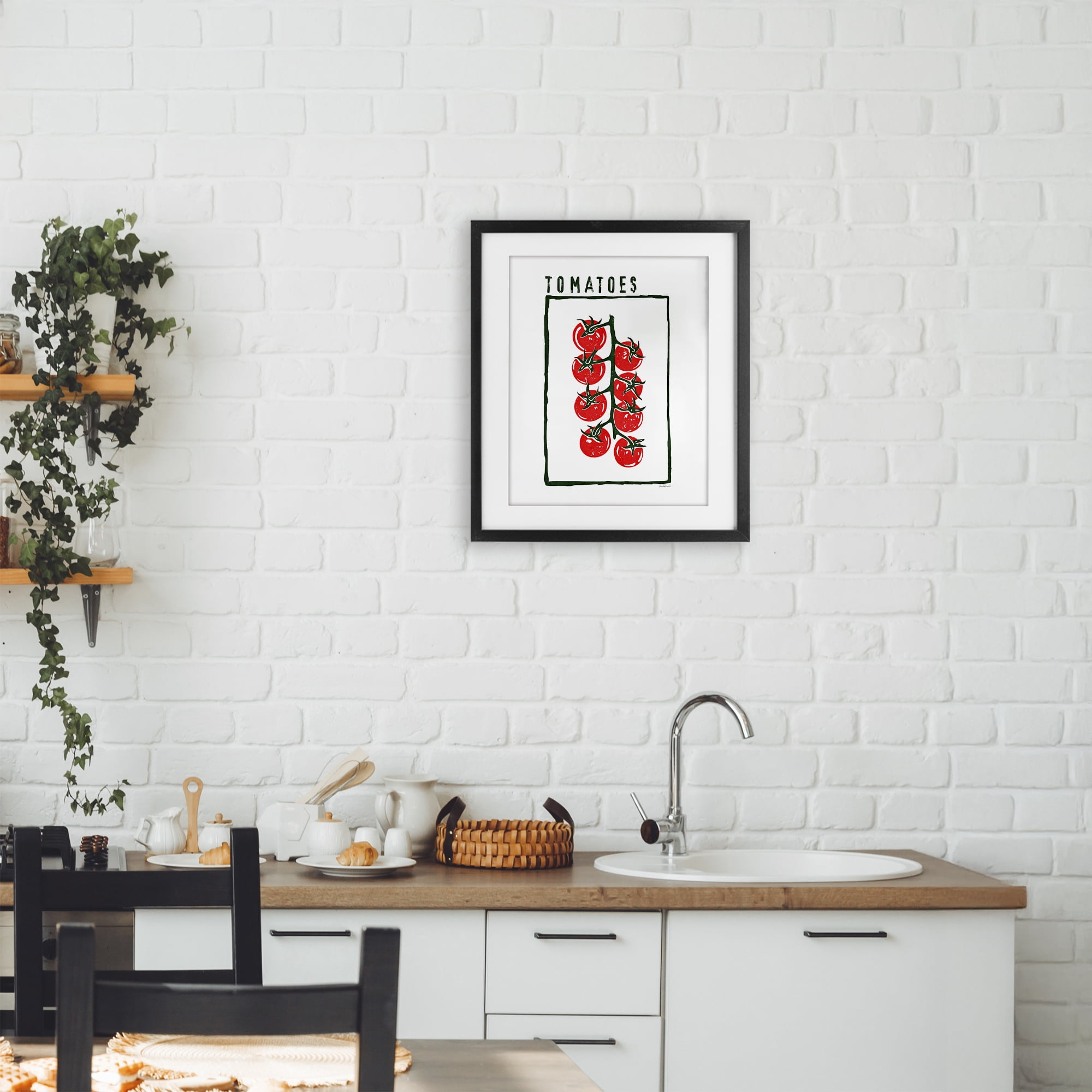 Stupell Industries Ripe Tomatoes Cluster Black Framed Print Under Glass, design by Amanda Greenwood
