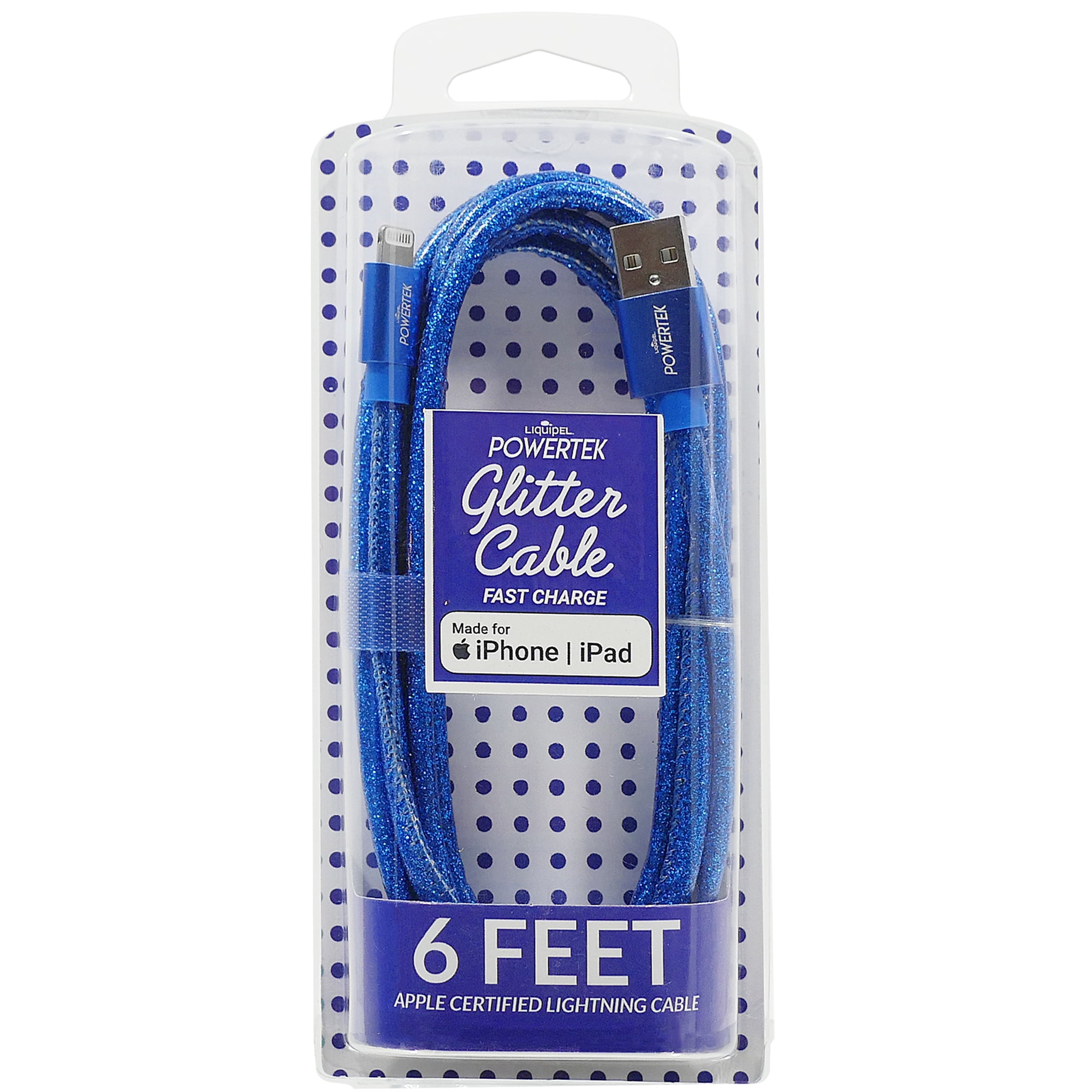 Liquipel Powertek 6ft Navy Fast Charging/Storage Strap Lighting Cables
