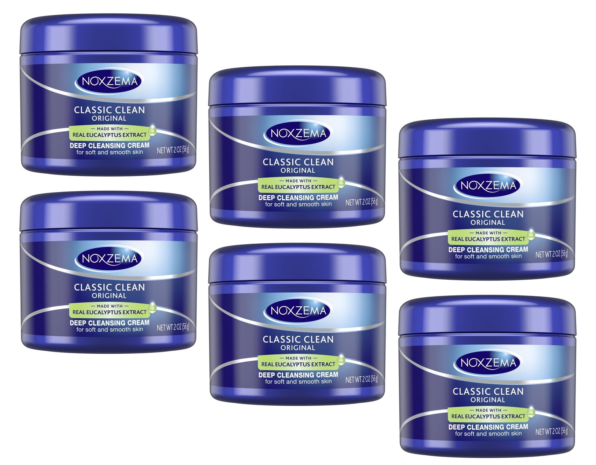 6 Pack Noxzema Classic Clean Original Deep Cleansing Creams 2oz Each