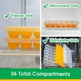 thumbnail image 5 of Silicone Baby Reusable Food Storage Tray (2 Pack) - Pop Out 1oz Portion Silicone Stackable Freezer Tray, Snap-on Lid, Non Toxic BPA & PVC Free, Dishwasher &Microwave Safe, Healthy Meal Prep, Gift, 5 of 6