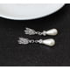 thumbnail image 3 of Accesorios de boda, collar de diamantes de cristal y perlas nupciales Earri, 3 of 5