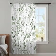 thumbnail image 4 of Botanical Leaf Print Sheer Curtains 96 Inches Long, Spring Emerald Foliage Eucalyptus Light Filering Curtains, Privacy Drapes Simi Floor to Veiling Curtain for Living Room Bedroom Window Treatment, 4 of 9