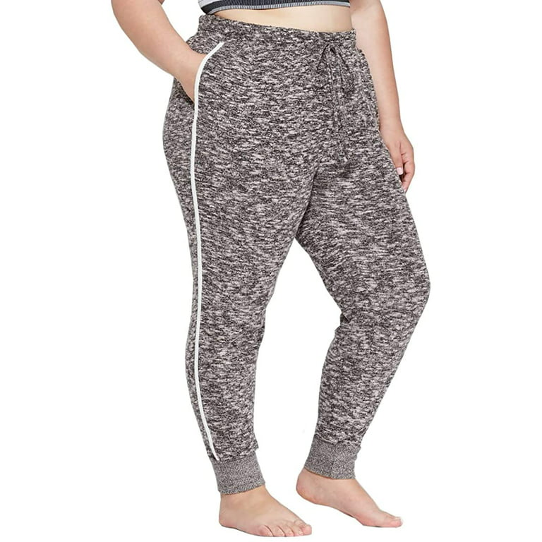Colsie Women's Cozy Lounge Jogger Pajama Pants (Charcoal, 1X) at
