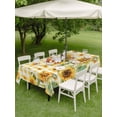 thumbnail image 5 of 60x120 Inch Outdoor Tablecloth with Umbrella Hole Zipper Rectangle Orange Sunflower Rectangular Tablecloths Outside Waterproof Bee Floral Summer Rustic Buffalo Check Patio Table Cover for Picnic, 5 of 8