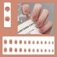thumbnail image 3 of Pink Press on Nails Short French Tip Nails Blush White Tip Oval Nail Tips Glossy Fake Nails False Nails with Design Full Cover Acrylic Nails (Blush White Tip), 3 of 5