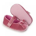 thumbnail image 4 of Baby Girls Mary Jane Flats with Bowknot Soft Sole Cute Non-Slip Toddler Infant First Walker Princess Dress Shoes (0-18 Months) 2/M Size, 4 of 6