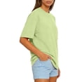 thumbnail image 3 of Lumtrix Womens 2026 Spring Summer Going Out Tops Casual Short Sleeve Crewneck Loose Fit Basic Oversized T Shirts Light Green L, 3 of 4