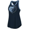 thumbnail image 2 of Women's G-III 4Her by Carl Banks Navy Memphis Grizzlies Showdown Scoop-Neck Racerback Tank Top, 2 of 3