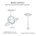 thumbnail image 5 of Rosec Jewels Vintage Style Moissanite Oval Engagement with Halo - 6X8mm - D-VS1 Quality Certified - with Jewelry Box, 10K White Gold, US 10.50, 5 of 6
