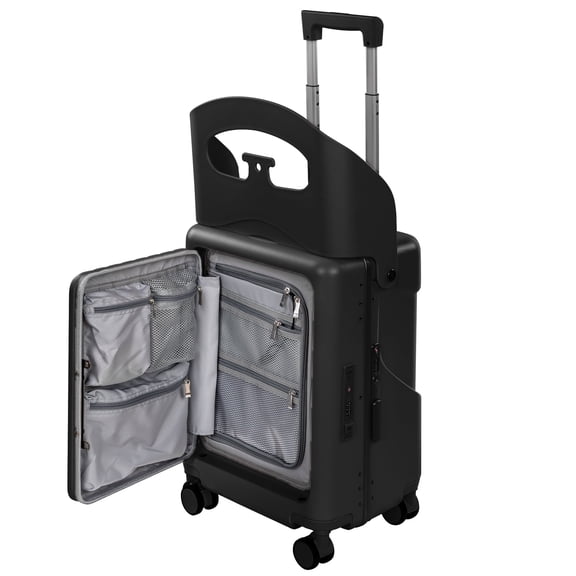 Lavoker Kids Ride-On Carry On Luggage, 20 Inch PC Hard Shell Suitcase with Front Opening Pocket, Built-in USB & Type-C Charging Port, TSA Lock, Spinner Wheels, Airline Approved Carry On Suitcase for