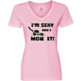 thumbnail image 3 of Inktastic I'm Sexy and I Mow It Lawnmower Fun Women's V-Neck T-Shirt, 3 of 5
