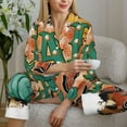 thumbnail image 6 of Honeii Happy Fall Y'All Print Women's Pajama Sets Long Sleeve Button Down Sleepwear Nightwear Soft Pjs Lounge Sets 2PCS-XX-Large, 6 of 7